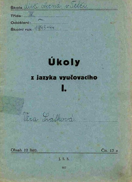 Výstava Školákem v Protektorátu, písanka z roku 1943 (nepodléhá CC)